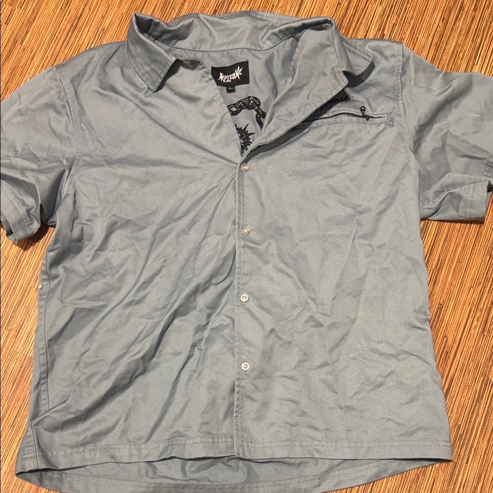 Men's Blue Short Sleeve Shirt